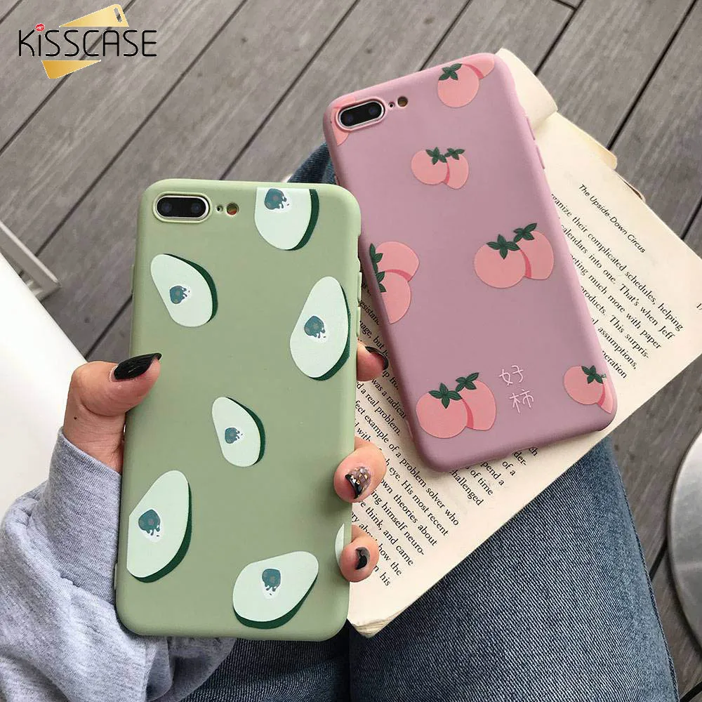 KISSCASE Ultra Slim Silicone Case For iPhone 7 XS Max Xr 8 6S 6 Plus Fruit TPU Soft XR MAX X 5 5S SE Fundas |