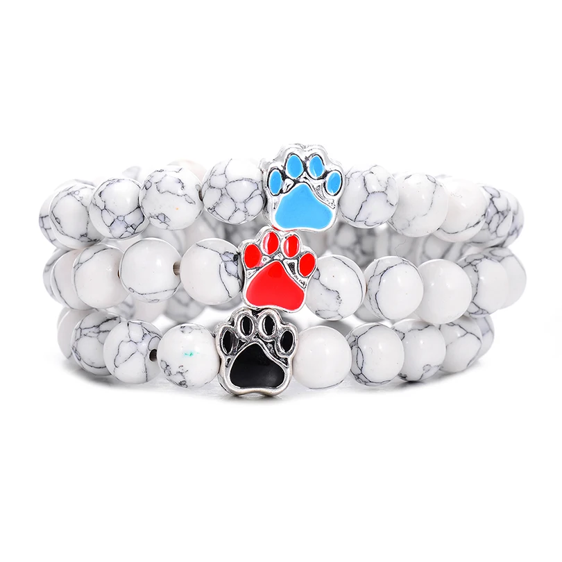 Новинка 2018 белый натуральный милый браслет Женский этнический в виде собачьей