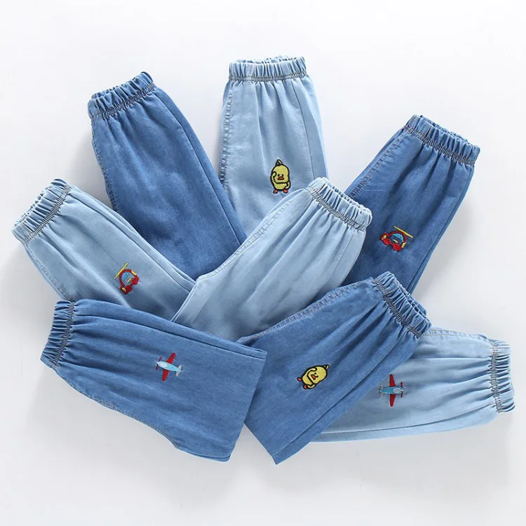 Джинсы для мальчиков и девочек DZIECKO ковбойские джинсы с вышивкой машинкой