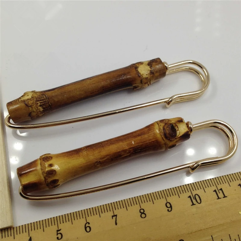 OneckOha винтажная булавка для костюма из натурального бамбука металлическая u