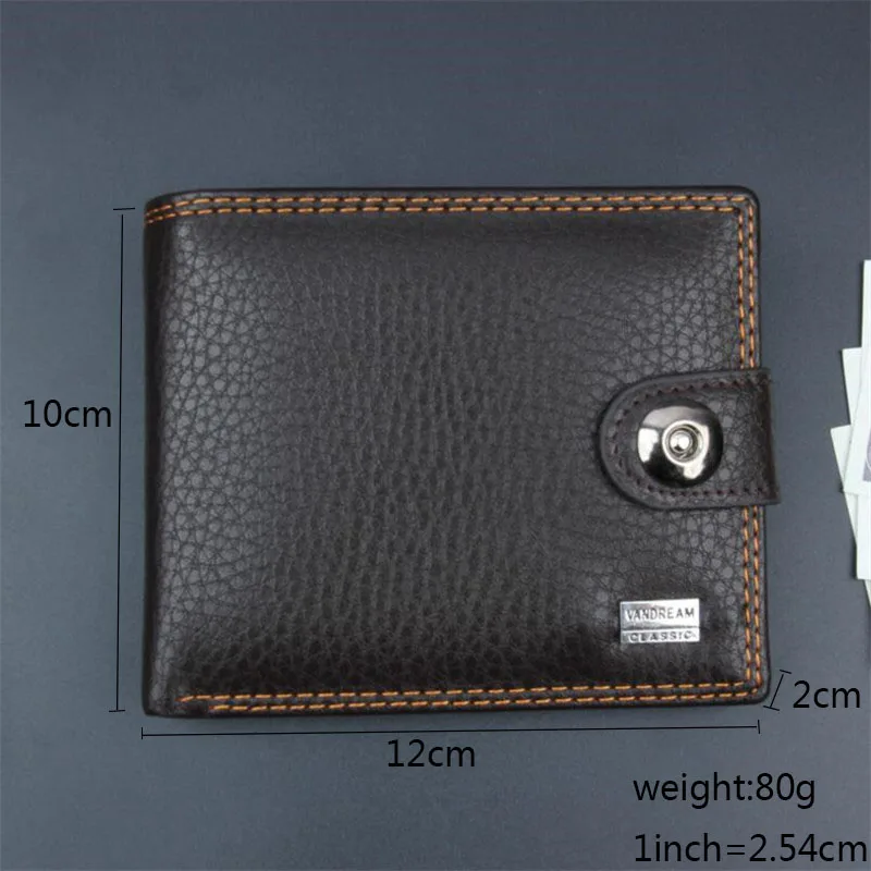 Кожаные мужские кошельки 2018 простой стиль кошелек с застежкой держатель для карт