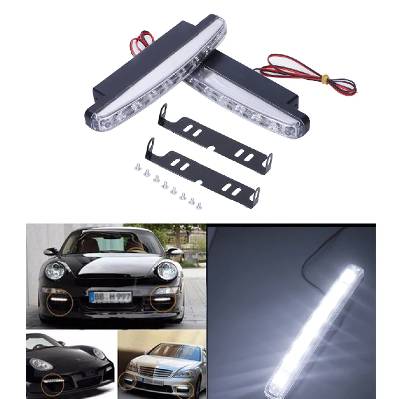 12 В 8 Светодиодный светильник дневного света водонепроницаемый Универсальный DRL