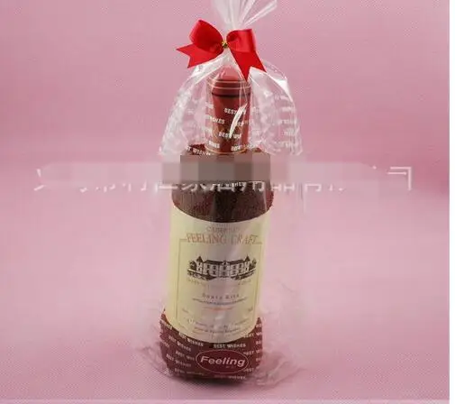 1 шт./лот бесплатная доставка Хлопковое полотенце в форме бутылки вина мочалка