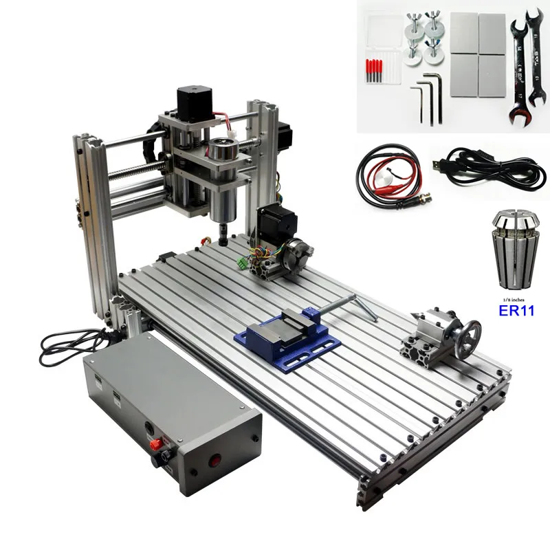 

USB CNC Woodworking Lathe Machine 3 axis 4 axis CNC 6030 Engraving Cutting Machine 400W