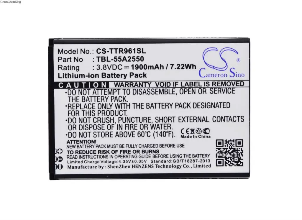 TBL 55A2550 батареи Cameron Sino 1900mAh для TP Link M7350 TL TR961|Цифровые аккумуляторы| |