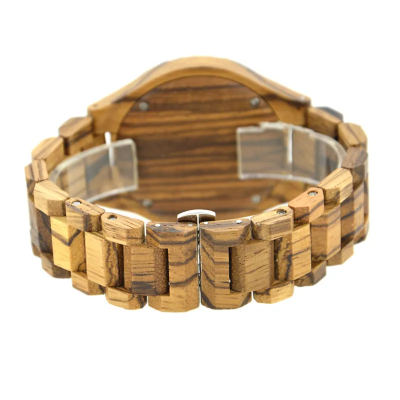 BEWELL красные часы с корпусом из сандалового дерева Мужские Аналоговые кварцевые