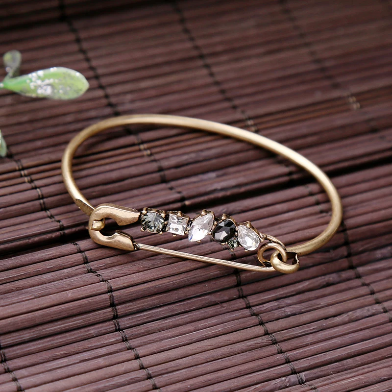 Персонализированные Стекло инкрустация Булавки браслет для Для женщин античное