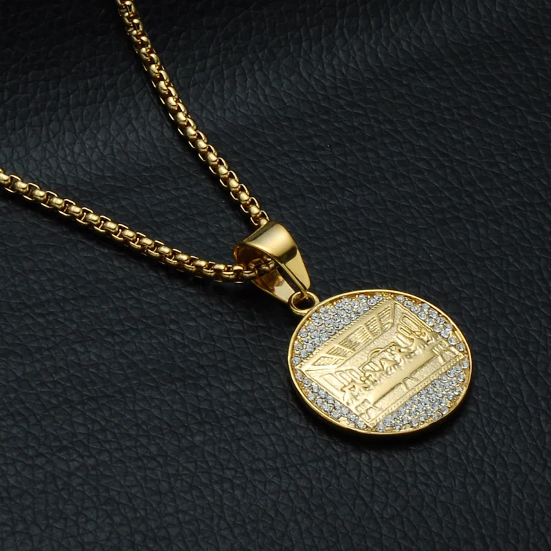Хип-хоп Bling Iced Out Full Rhinestone Тайная вечеря золотые подвески ожерелье s& подвески из нержавеющей стали ожерелье для мужчин ювелирные изделия