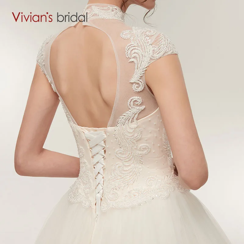 Винтажное свадебное платье A Line Vivian's Bridal Sequin с аппликацией и длинным рукавом