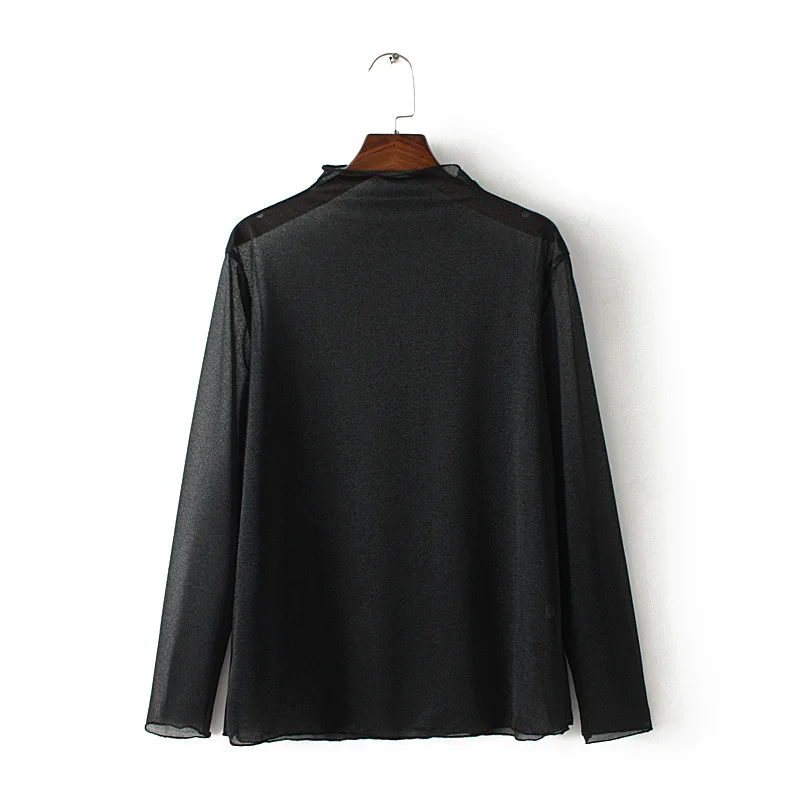 2019 Plus Size Casual Blouses Spring Summer Women Clothing Fashion Loose perspective mesh Shirts F52-c6071 |