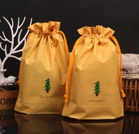 green christmas tree drawstring gift bag soft eva fabic presents favors wrap bags holiday decoration yellow