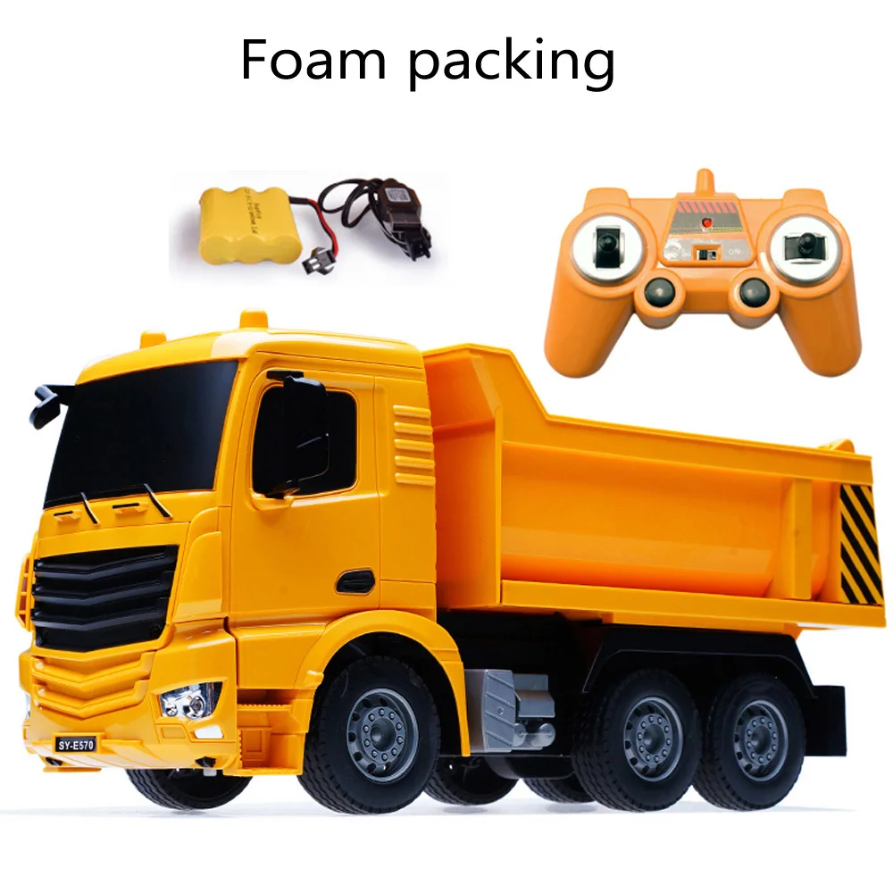 RC Truck foam box RC грузовик Большой самосвал электрическая Инженерная машина радио управляемая Строительная Игрушечная машина с батареей - Цвет: RC Truck foam box