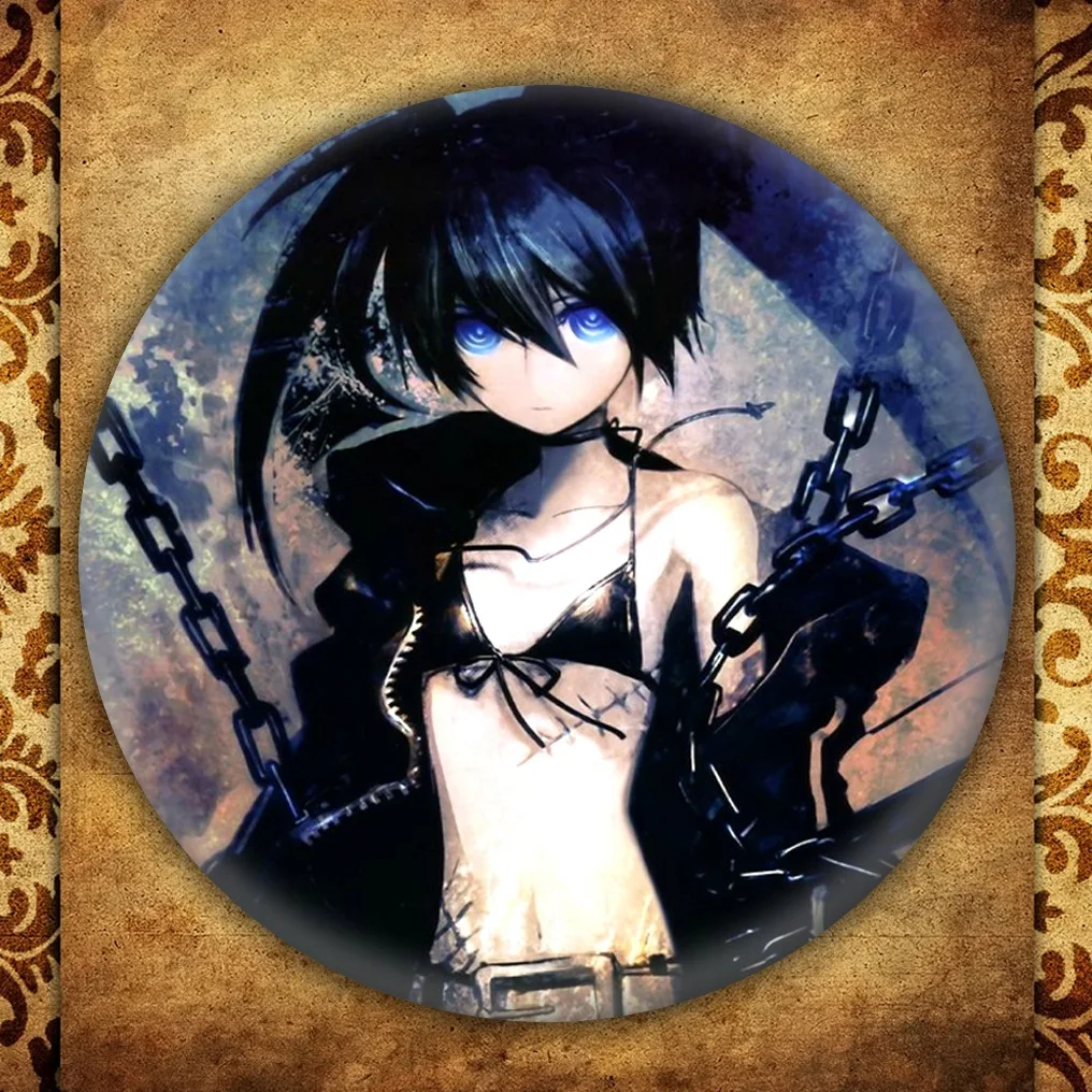 Короткая футболка с героями из японского аниме BLACK ROCK SHOOTER бейдж дисплеем модные