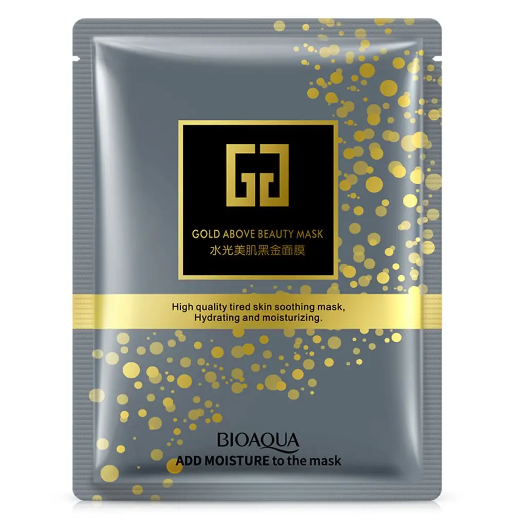 

Gold Facial Mask BLACK Essence Hyaluronic Acid Gel Anti Aging Wrinkle Hydrating Moisturizing Skin Care For Face