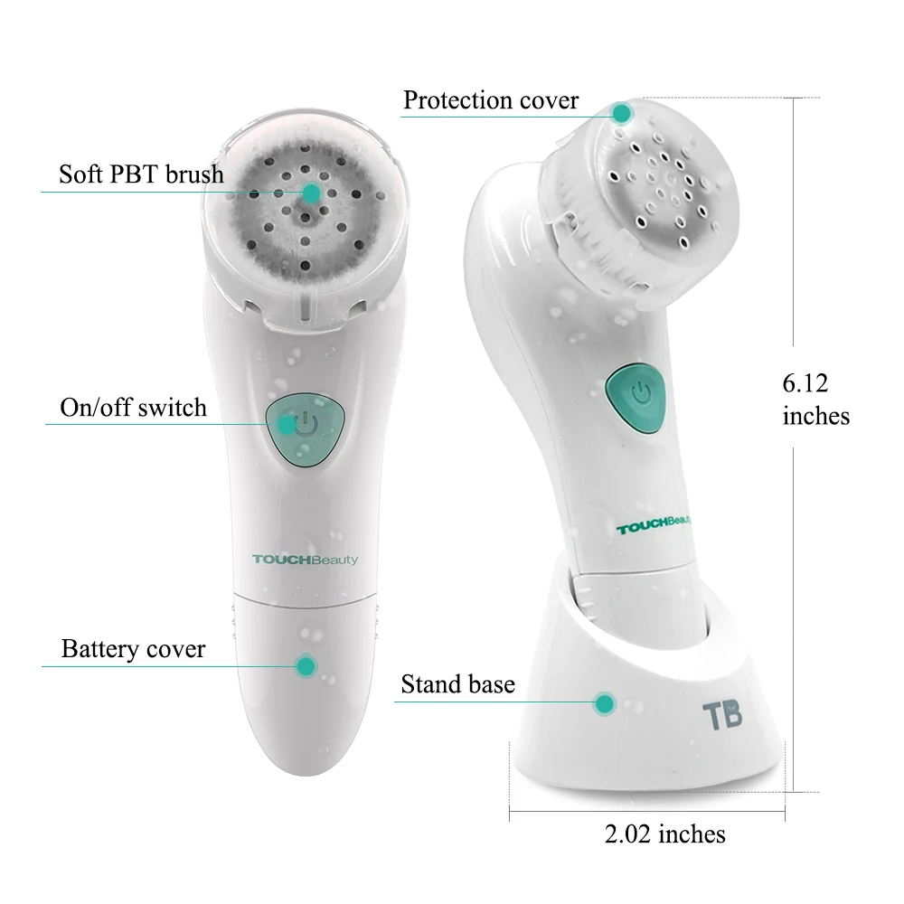 Купите 1 Получите 2 бесплатные кисти TOUCHBeauty, очищающая кисть для лица, осциллирующая с насадкой-щеткой PBT, две скорости работы, brushTB-1487 для лица