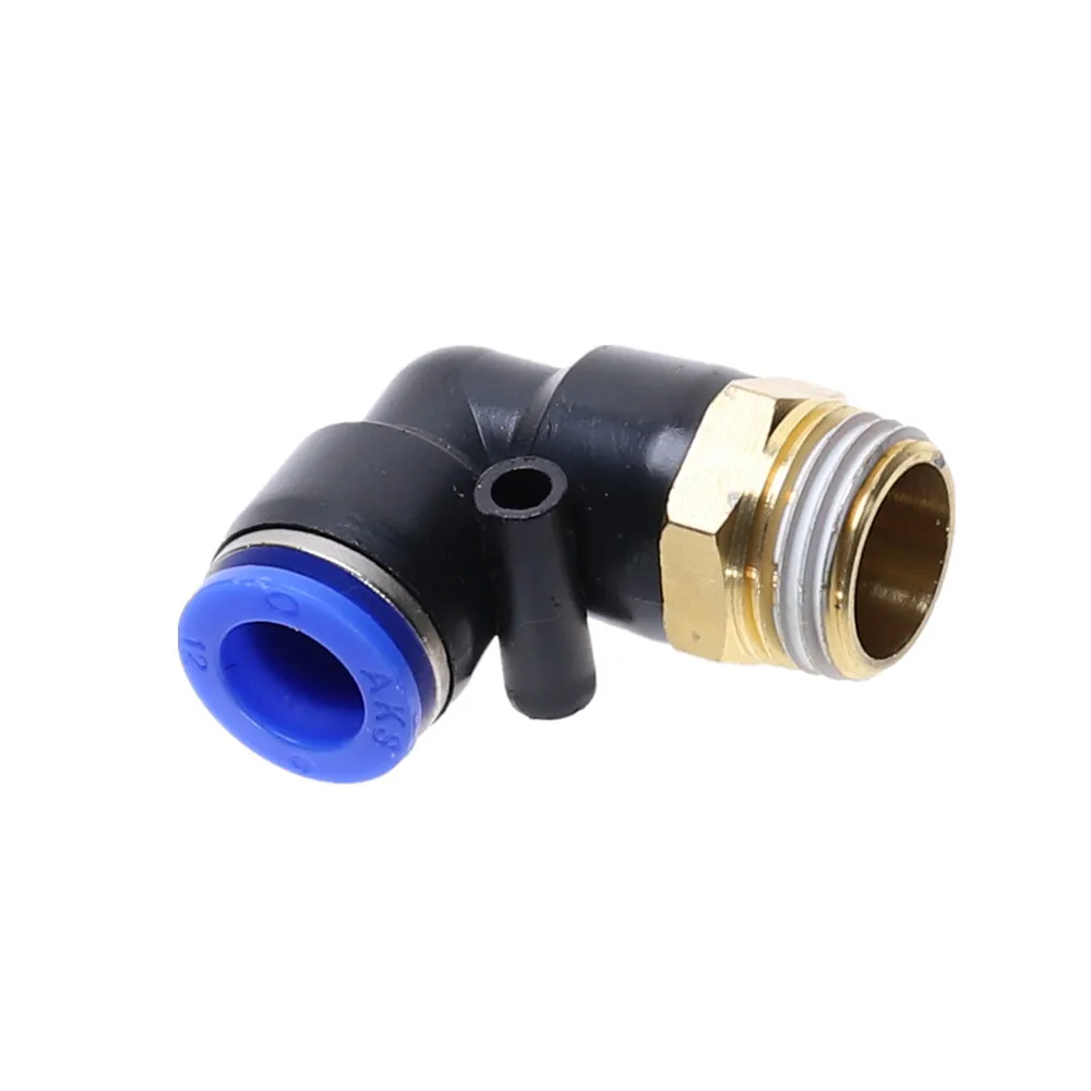PL шланг OD 4 6 8 10 12 мм-M5 1/8 ''1/4'' 3/8 ''1/2'' пневматический мужской локоть соединитель трубка воздушный нажимной фитинг