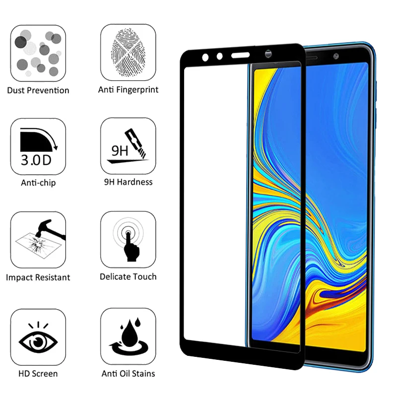 Защитное стекло для samsung A7, Защита экрана для Galaxy A7 A750 A 7, закаленное стекло для samsung A7 6," дюймов, HD Прозрачная