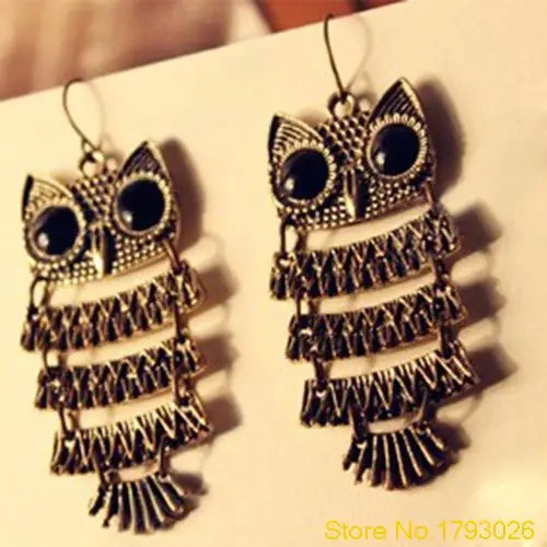 Год Сбора Винограда способа Ретро Смарт Сова Подвеска Серьги Милые