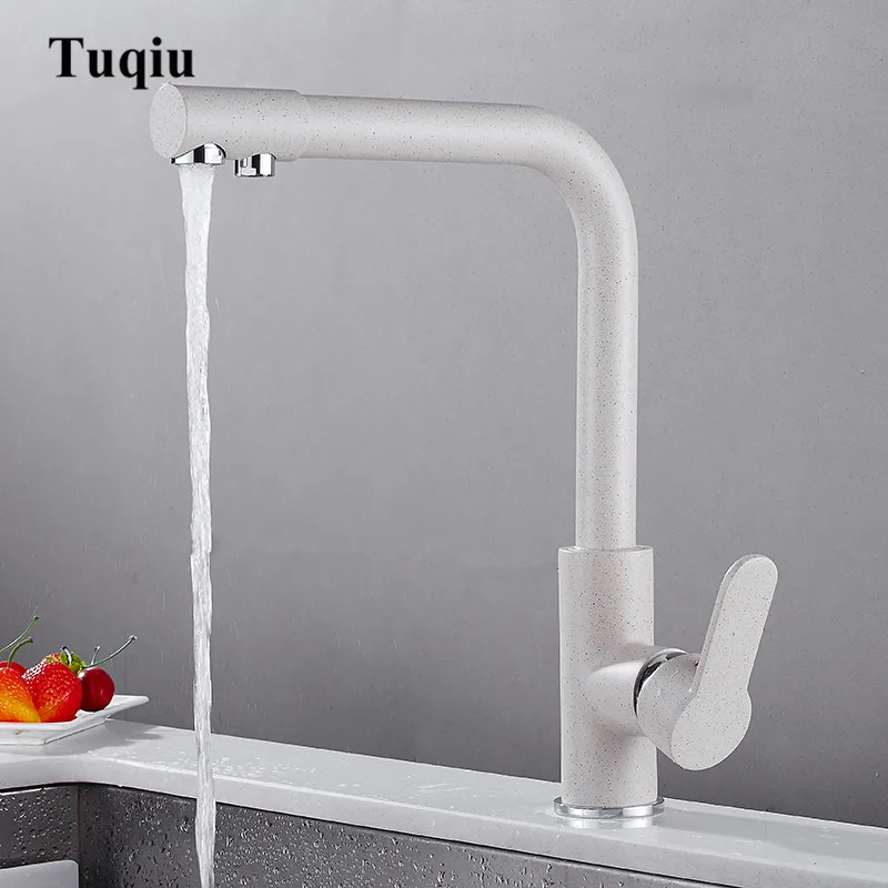 

Kitchen Sink Faucet 3-way Brass Black/Oatmeal Bathroom Fountain Tap Deck Mounted Single Hole Single Handle Mixer