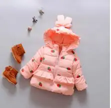 picture color Bibicola новорожденных девочек одежда хлопка мягкой дети зимняя куртка клубника пиджаки куртка детская clothing девушки зимние пальто - Цвет: picture color