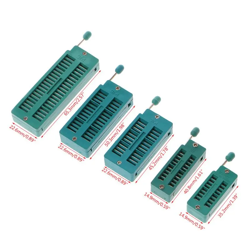 OOTDTY 16 20 24 28 40 P Pin 2 54 мм Green DIP Тест Универсальный ZIF IC Тип сварки Прямая