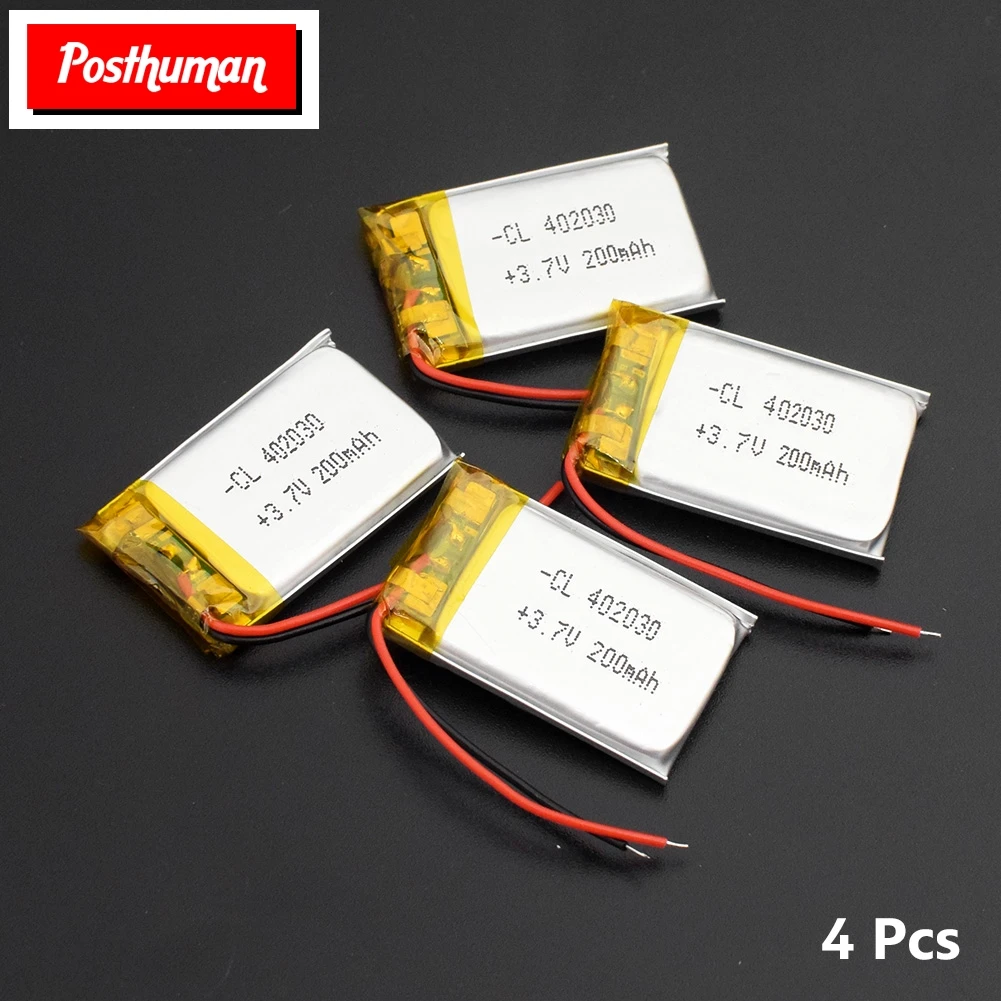 Postuman полимерная литиевая батарея 3,7 V 402030 042030 200mah перезаряжаемые батареи для MP3 MP4 часы игрушка сотовый телефон gps