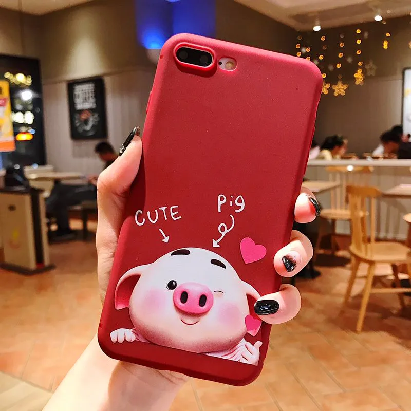 Cartoon Funny Pig Phone Case For iPhone 6 7 8 Plus X XR XS Max Lovely Cases 7Plus Soft TPU Silicon Cover Capa |