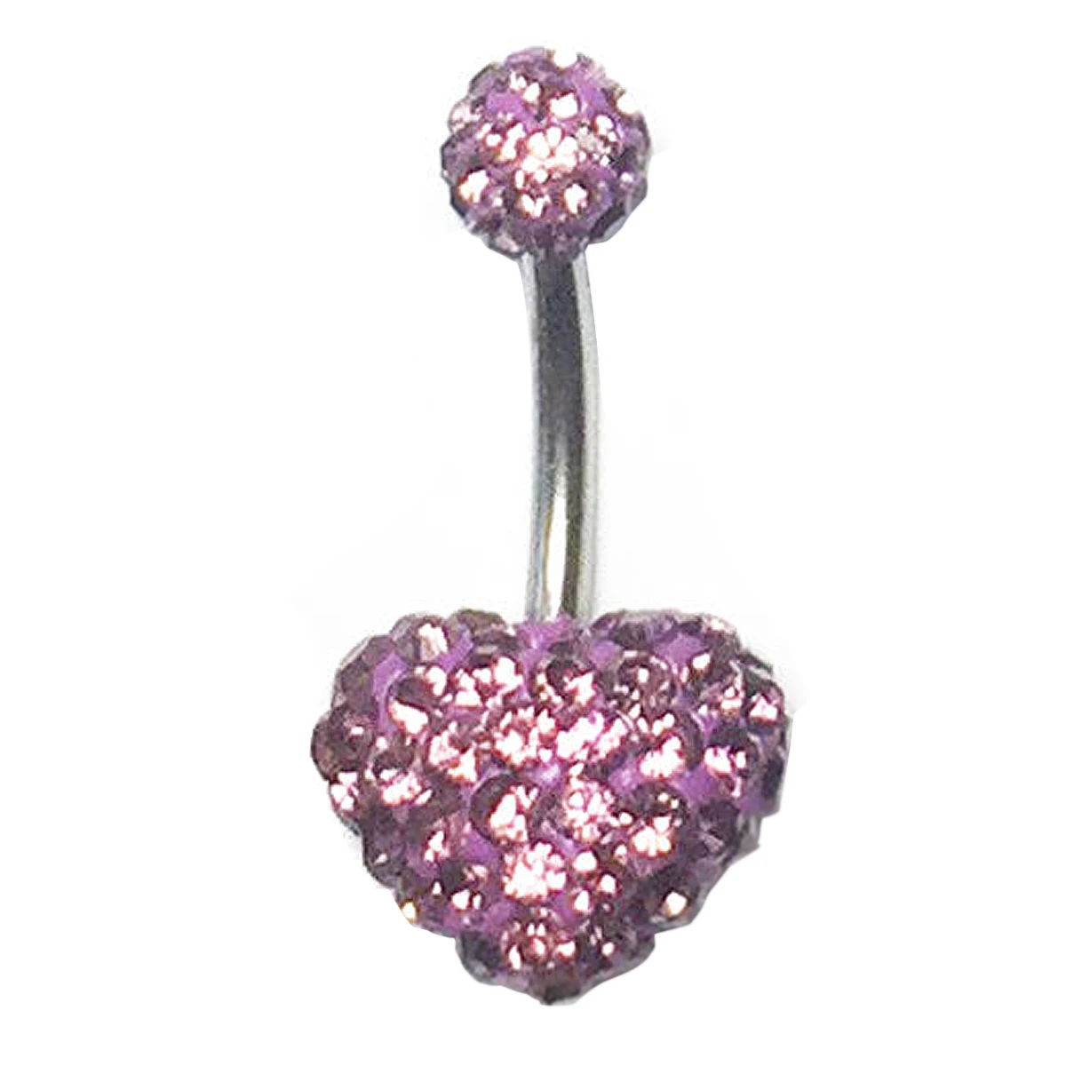 Purple Красочное сердце кристалл пупка Кольца Хирургическая сталь пупка пирсинг ювелирные изделия Горячие летние женские пирсинг ювелирные изделия - Окраска металла: Purple