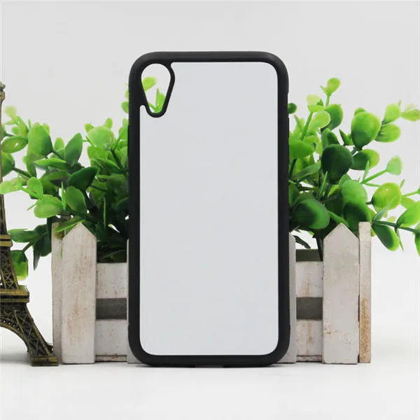 Черный 2D чехол, сублимационная печать для iPhone X XS XR XS Max TPU+ PC пустой Печатный чехол с алюминиевым металлическим листом 10 шт. Прямая поставка - Цвет: Черный
