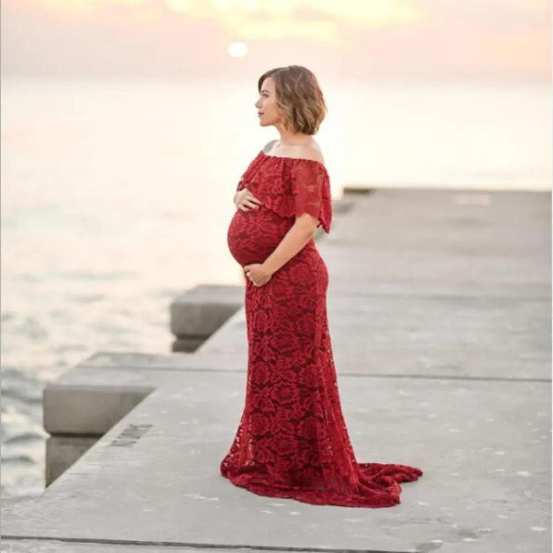 Кружевное платье для беременных фотосессии длинное фотосъемки макси Vestidos Одежда