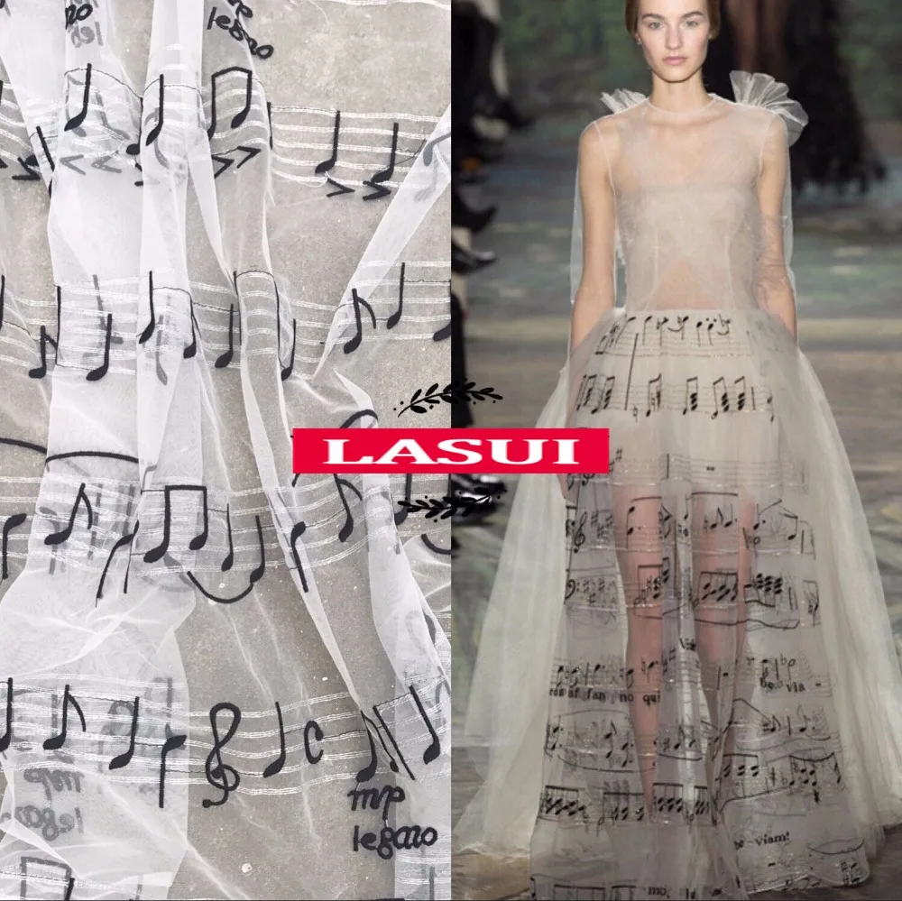 LASUI 1y/1 Лот Новый музыкальный символ музыкальная оценка вышитая Мягкая сетчатая