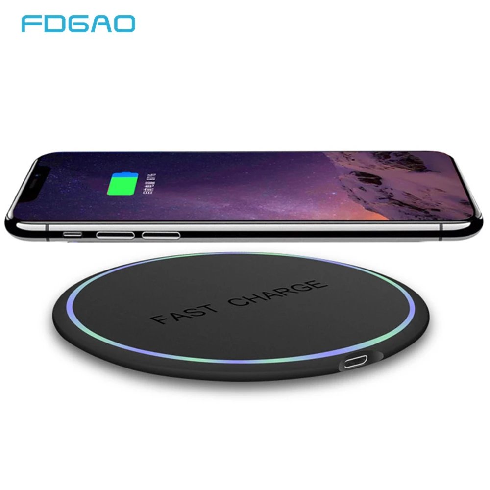 Беспроводное зарядное устройство FDGAO Qi 10 Вт для быстрой зарядки телефонов iphone XS MAX