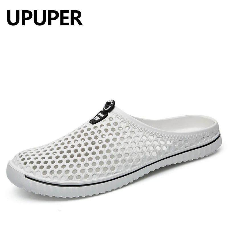 UPUPER/летние мужские шлепанцы; открытые дышащие пляжные сандалии; обувь для мужчин; Уличная обувь для влюбленных; повседневные шлепанцы без застежки; Летняя обувь