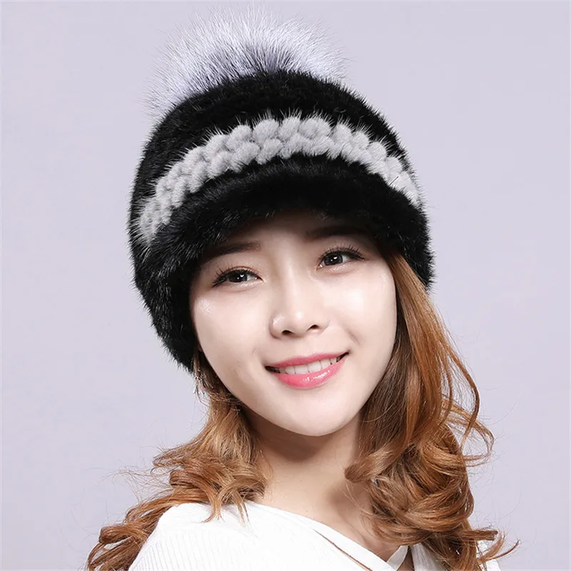 Новинка 2019 самая популярная меховая шапка из натуральной норки топ с меховым