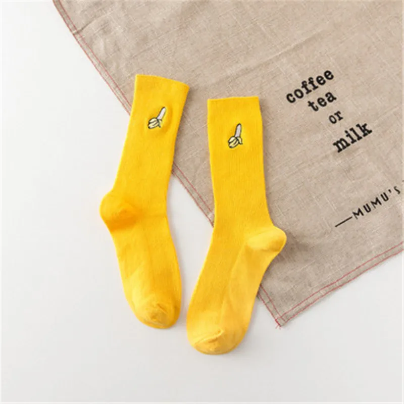 151-Yellow Новое поступление года; стильные короткие носки с радужным узором в стиле Харадзюку для скейтбординга; модные хлопковые хипстерские цветные женские носки до щиколотки с героями мультфильмов - Цвет: 151-Yellow