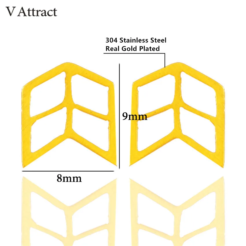 V Attract Geometric Trangle Stud Earrings 2017 Women Fashion Jewelry Stainless Steel Gold Color Boucles D'oreilles Everyday Gift|fashion stud earrings|stud earringsearrings fashion |