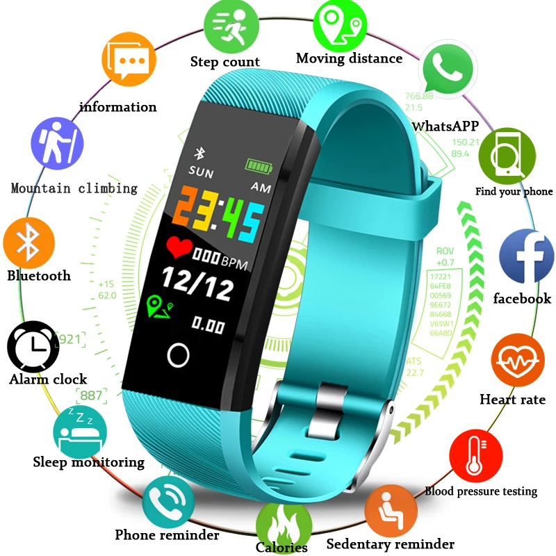 BANGWEI 2019 Новый Фитнес трекер Спорт умный Браслет IP67 Водонепроницаемый Часы Heart Rate