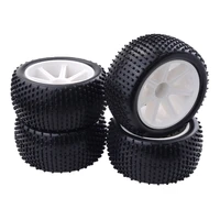 4 pieces 12mm hub plastic wheel rim rubber tire tyres for 110 rc buggy truggy