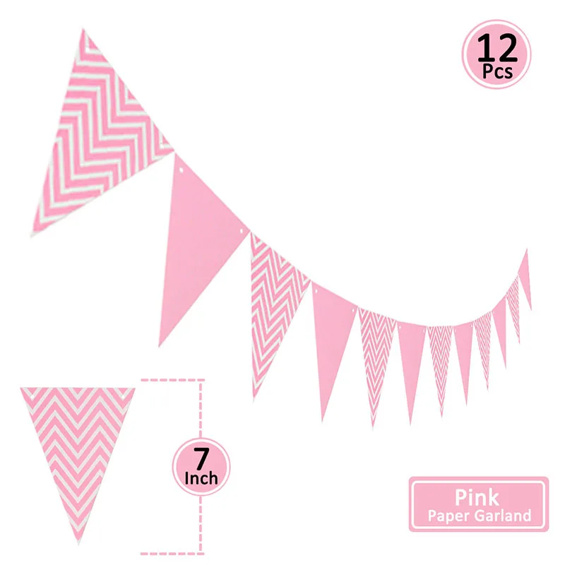 pink pennant Первый с днем рождения воздушный шар баннер мой 1-й 1 один год вечерние украшения из фольги занавес дети мальчик девочка взрослый гирлянда поставки - Цвет: pink pennant