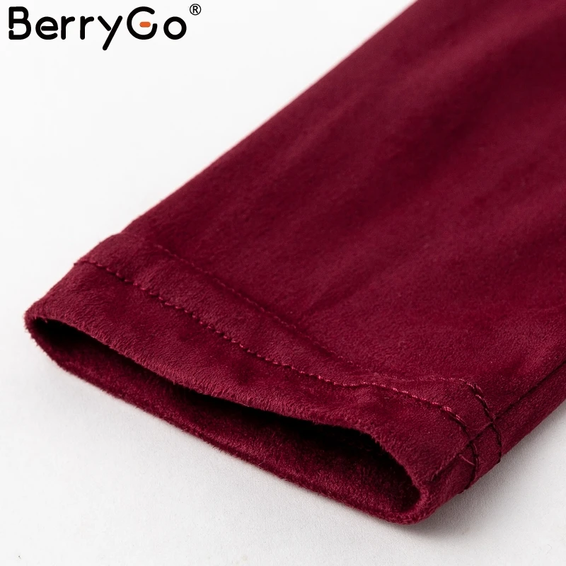 BerryGo с открытыми плечами эластичные замшевые облегающие Сексуальные Платья