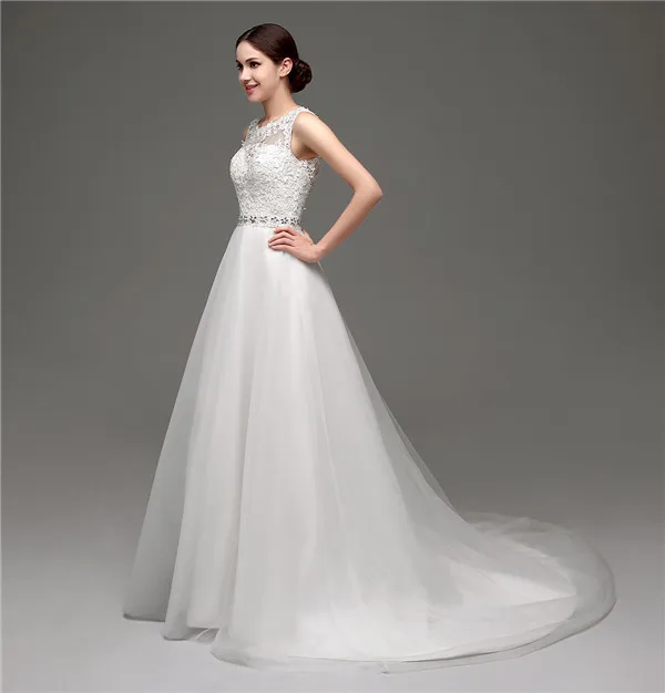 Без рукавов Тюль Аппликация Прозрачный вырез Бисероплетение створки Свадебные