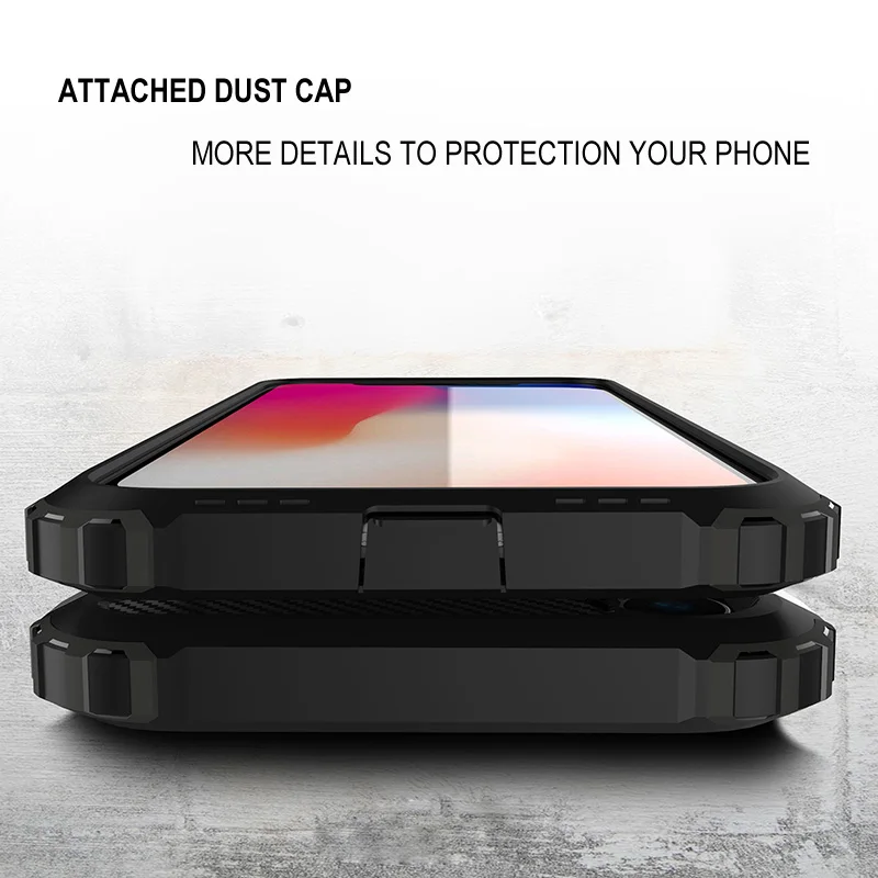 Cases For iPhone X XR XS Max 8 7 6s 6 Plus 5 5s se Fitted Case Armor Heavy Duty Protect Hybrid Shockproof Cover Hard PC Soft TPU | Мобильные