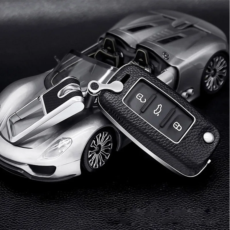 black set Автомобильный брелок для ключей Корпус брелок для VW гольф Бора Jetta модели авто Polo, Golf, Passat для Skoda Octavia A5 Fabia сиденье Ibiza Leon стайлинга автомобилей - Название цвета: black set