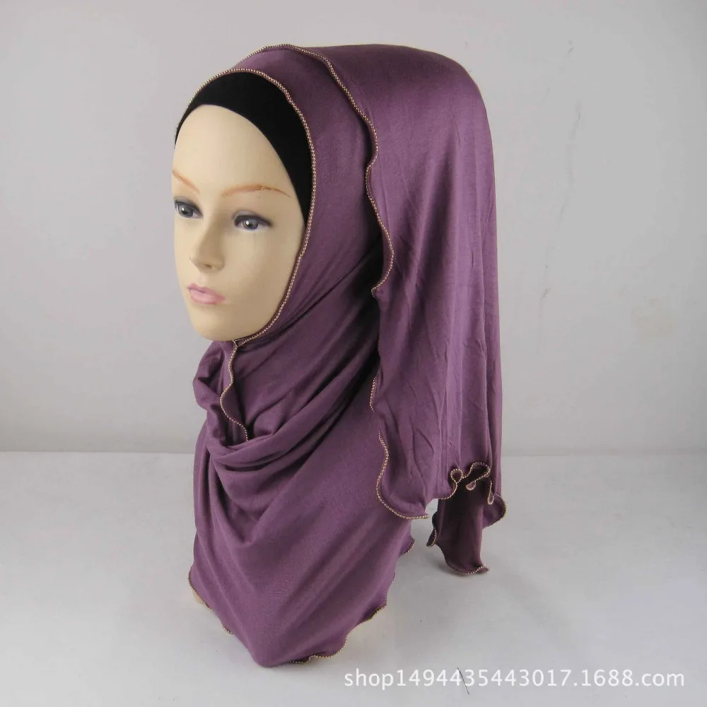 32 цвета мусульманский хиджаб шарф мягкий длинный из хлопка с молнией платок isamic