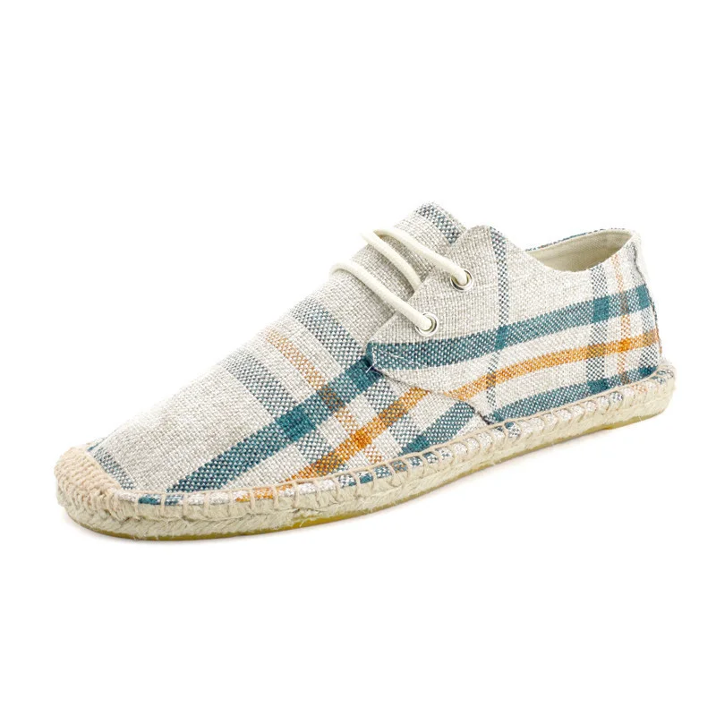 New Fisherman Shoes Canvas AAA Men Casual Male Driving Breathable Lace-Up Flats Espadrille 772 | Обувь
