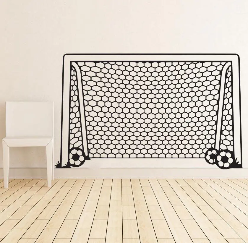 Клейкие наклейки на стену "Футбольные ворота" из винилового искусства для домашнего декора ES-35.