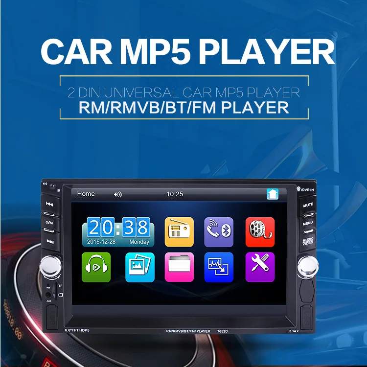 AMPrime 2 DIN Авторадио MP5 плеер 7652D 6 &quotдюймовый сенсорный экран HD Bluetooth стереорадио
