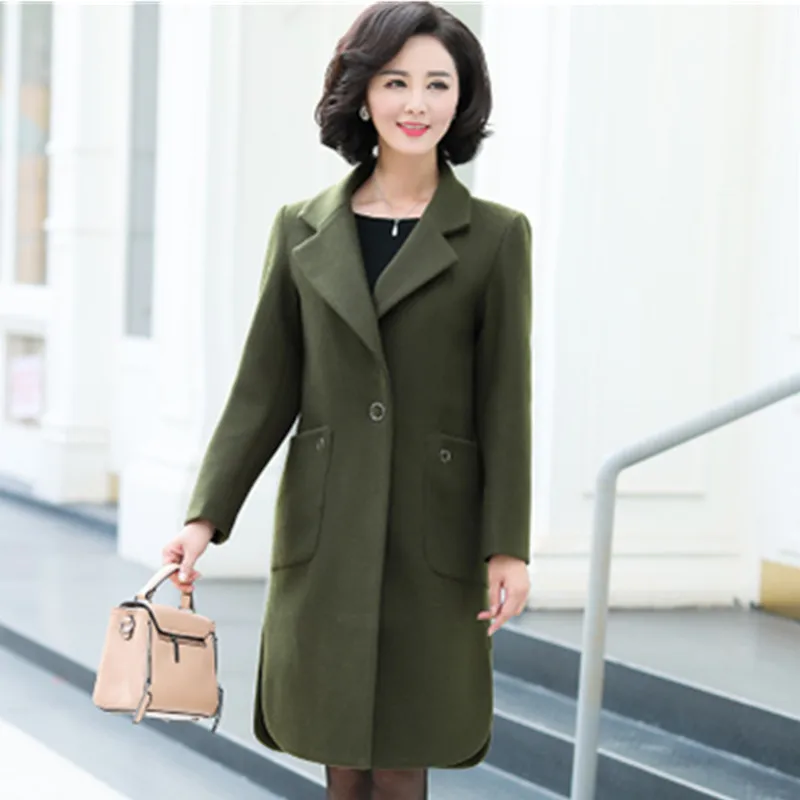 UHYTGF осенне зимнее шерстяное пальто Женская Длинная толстая теплая шерстяная