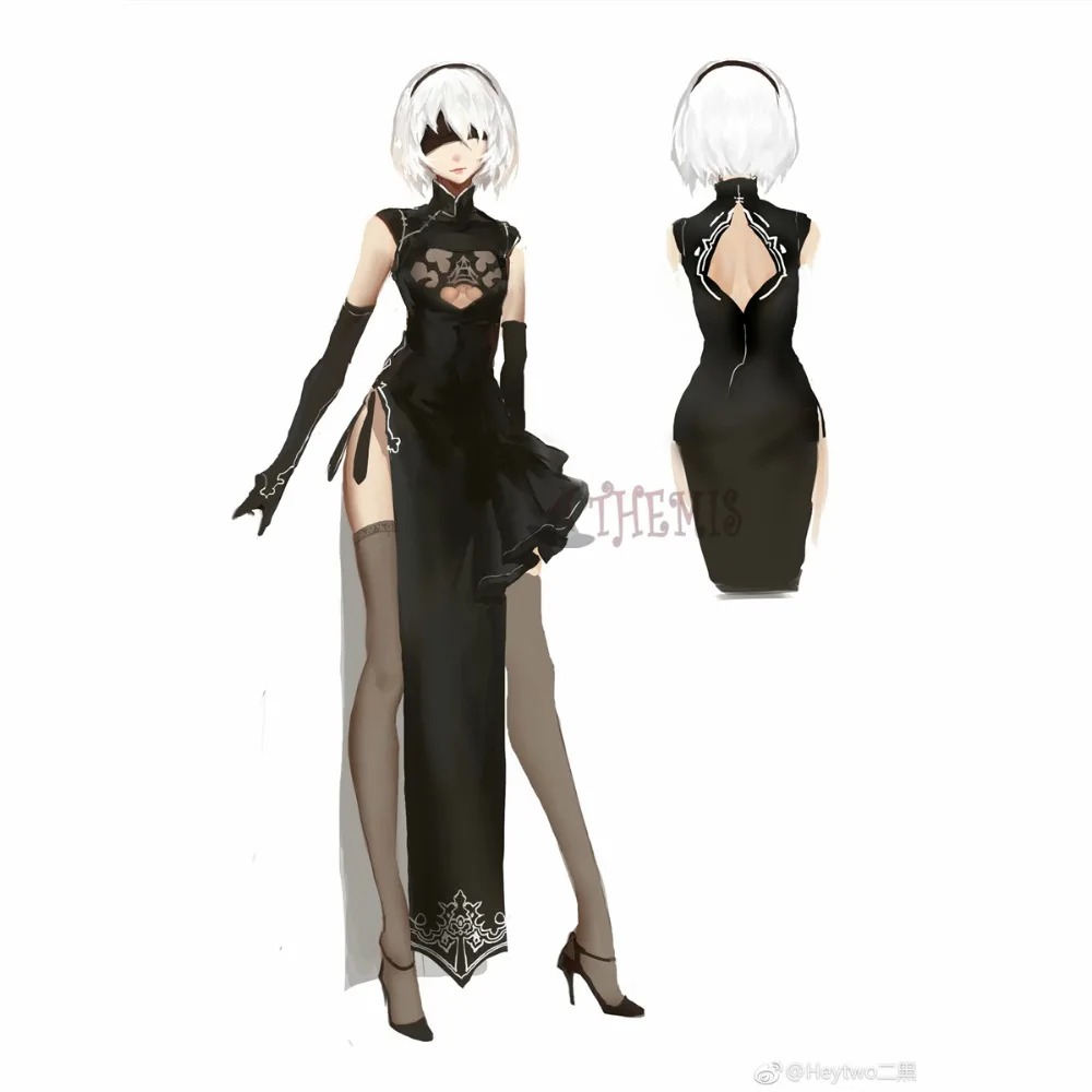 Костюм для косплея Athemis NieR:Automata YoRHa No. 2 тип B сексуальный чонсам |