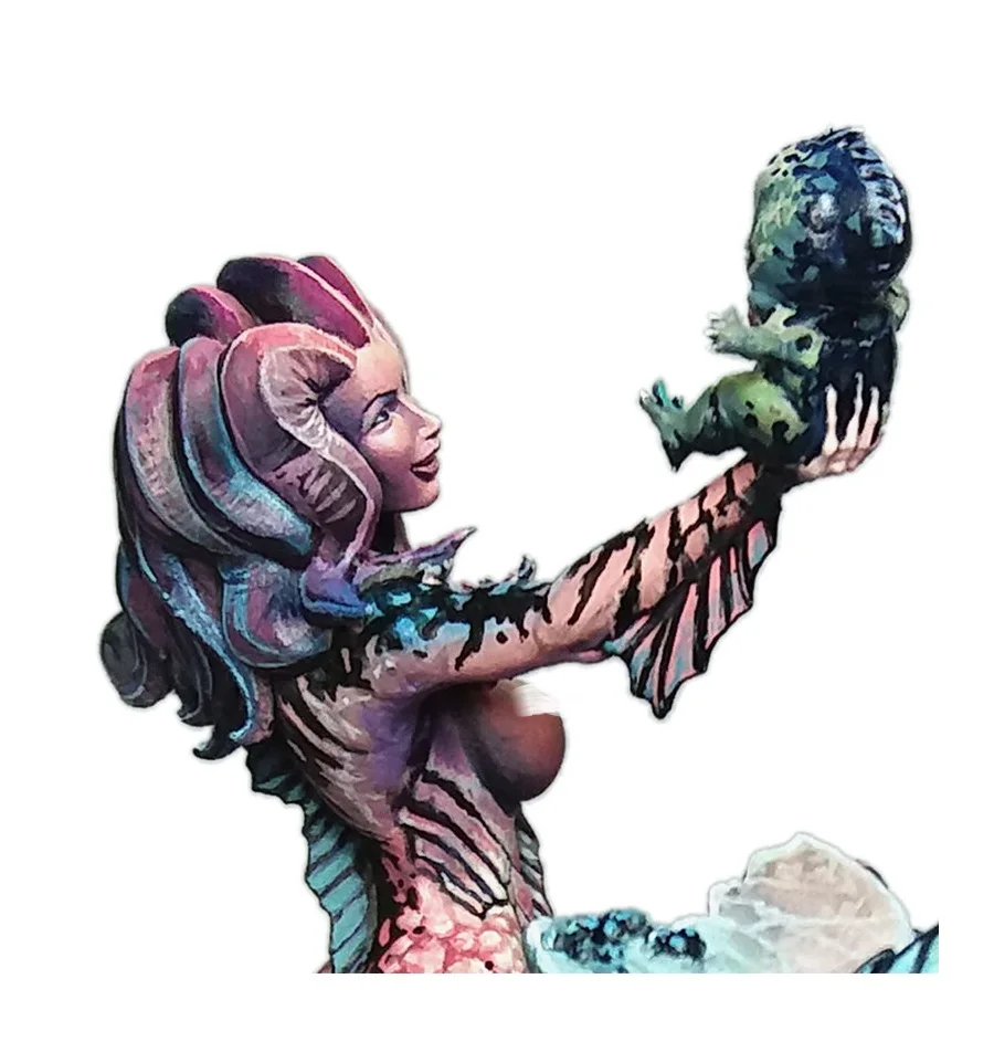 [Loong Way Miniatures] Кабуки студия темная Сирена+ Бесплатный принт 75 мм Полимерная миниатюра